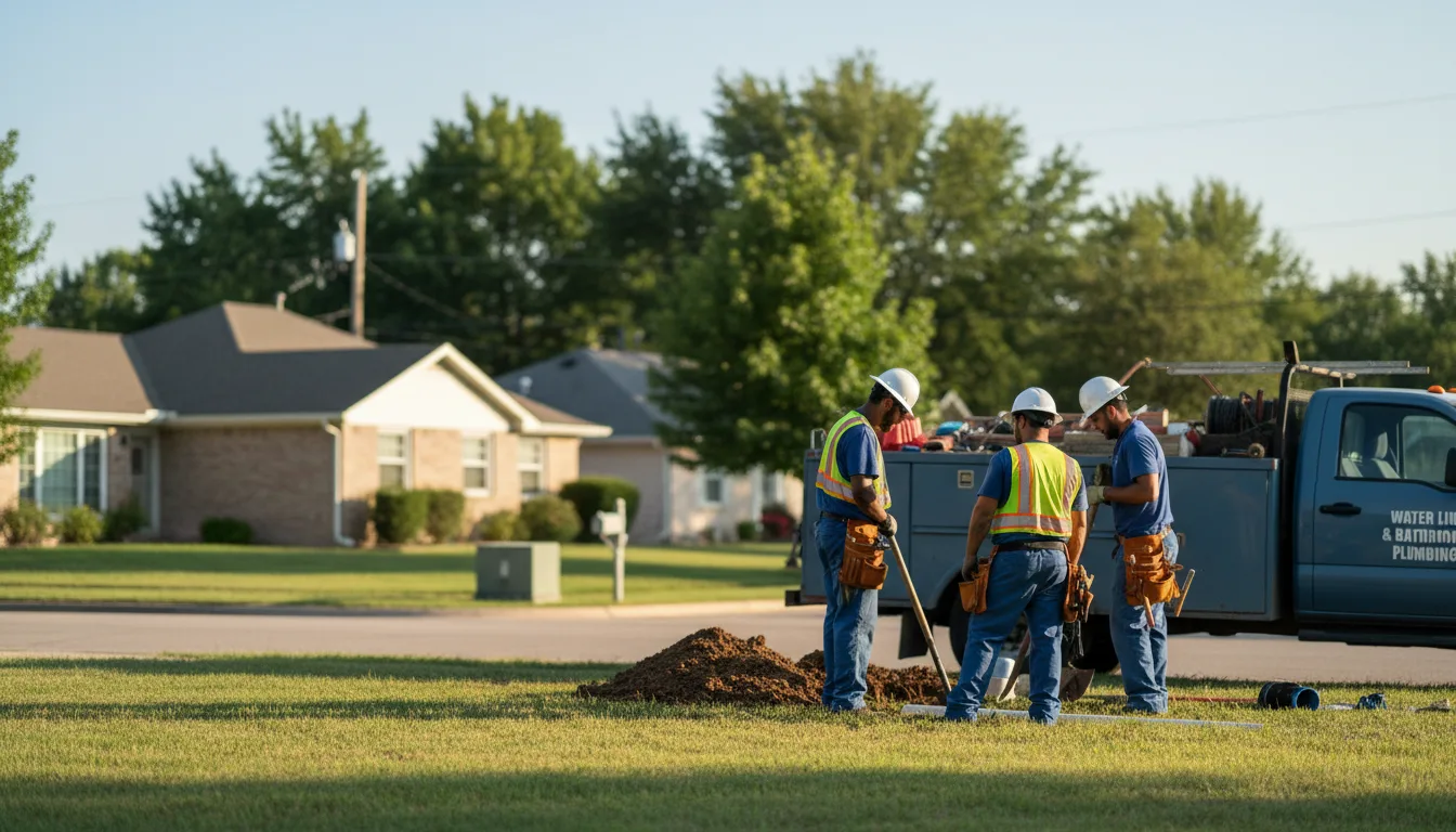 Residential water line and bathroom plumbing service in Hilbert, WI